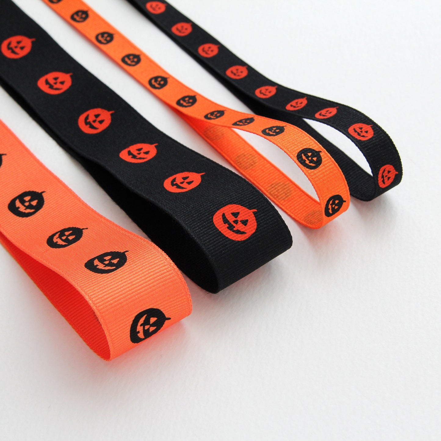 Halloween Pumpkin Ribbon 0.39/0.98inch (1cm/2.5cm) x 2Yards