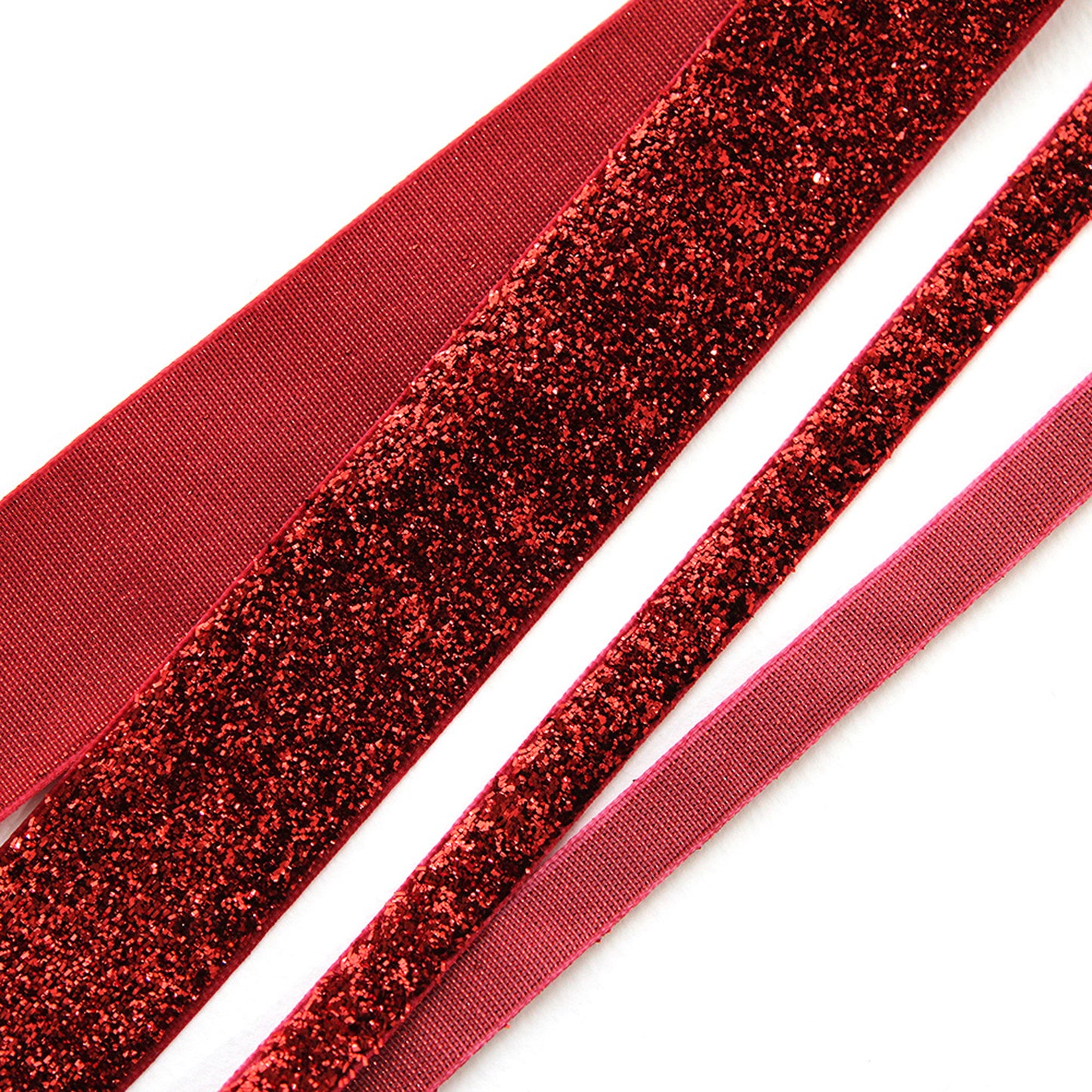 Red Metallic Velvet Ribbon 0.39/1inch (1cm/2.5cm) x 2/5/10Yards
