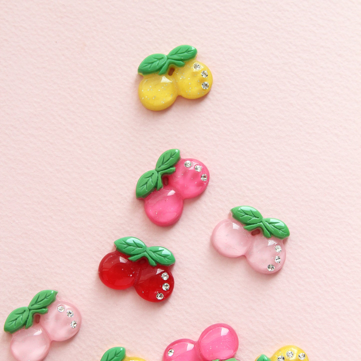 Cherry Cabochons, Hair Accessories, Embellishments 4/10pcs