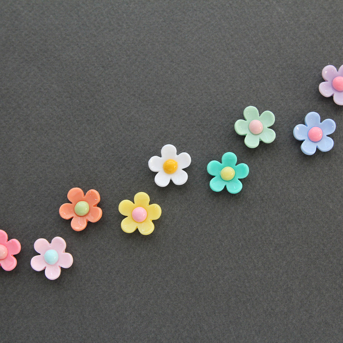 Pastel Acrylic Flower Deco Embellishments 4/10pcs