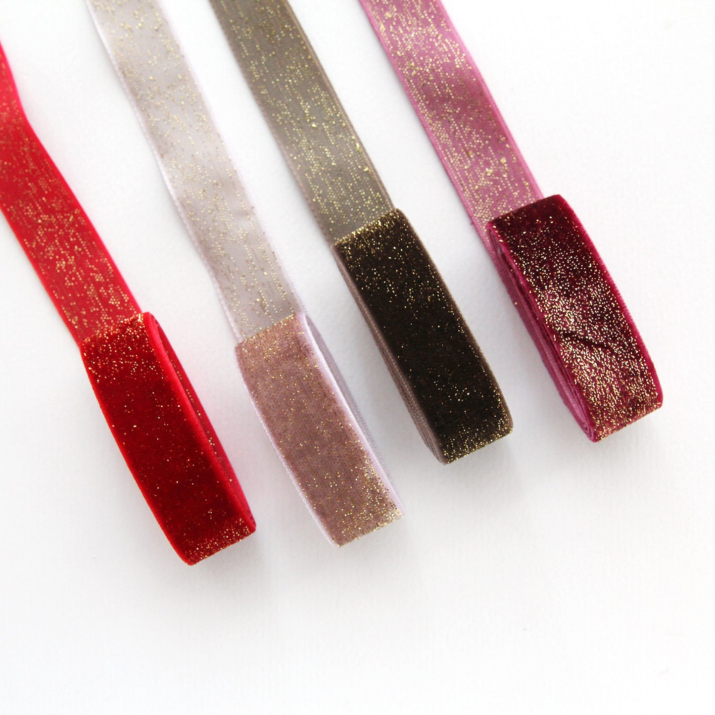Velvet Ribbon with golden pearls 0.78inch (2cm)x 2/5/10Yards
