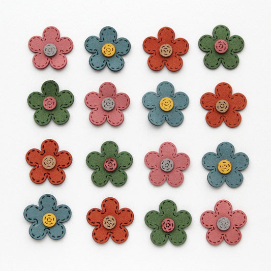 4pcs Colorful Suede Blossoms embellishments[P411]