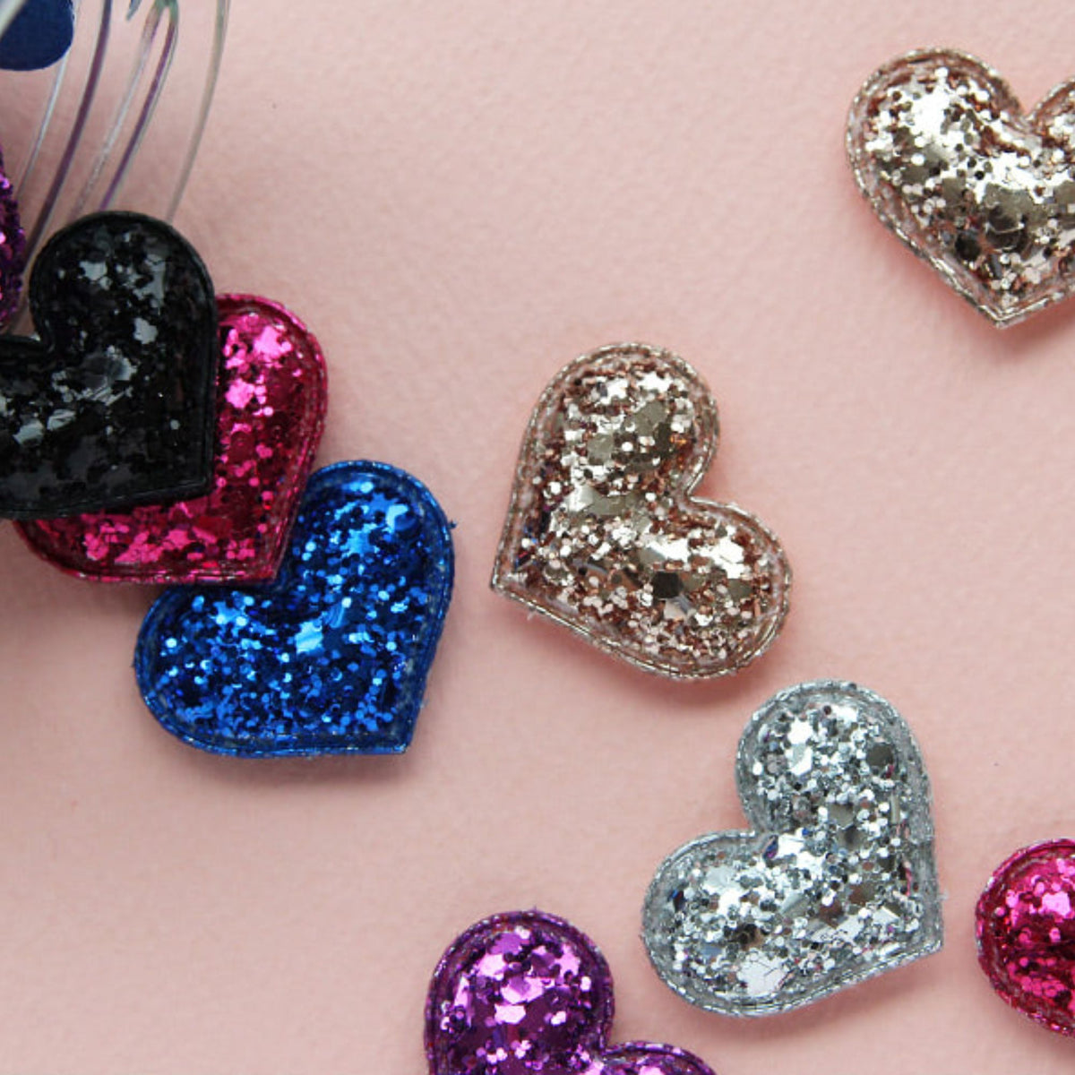 Mini Glitter Heart Appliqués