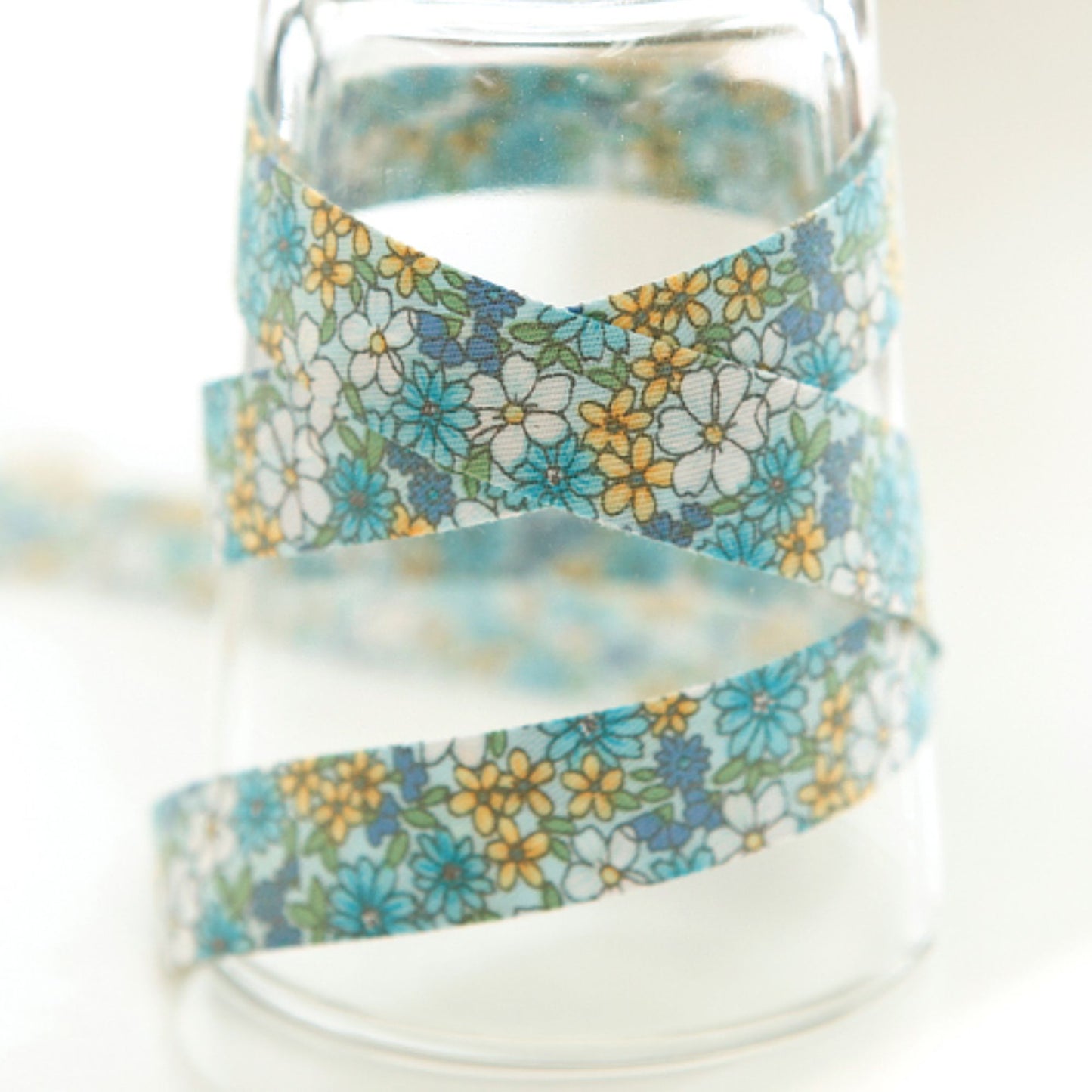 Floral Fabric Ribbon 0.39/0.59inch(1/1.5cm) x 2Yard