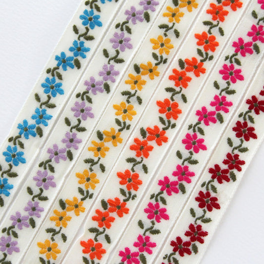 2/5/10Yards Blossom Weave Embroidered Craft Ribbon [C329]