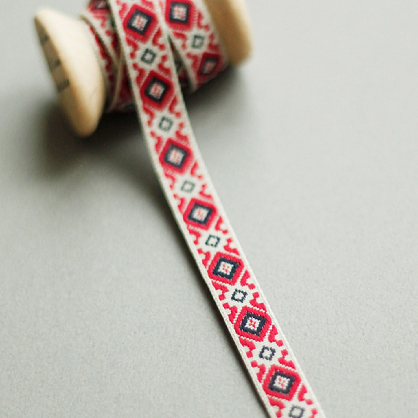 Ethnic Rhombus Jacquard Ribbon 0.43inch (1.1cm) x 5/10Yards