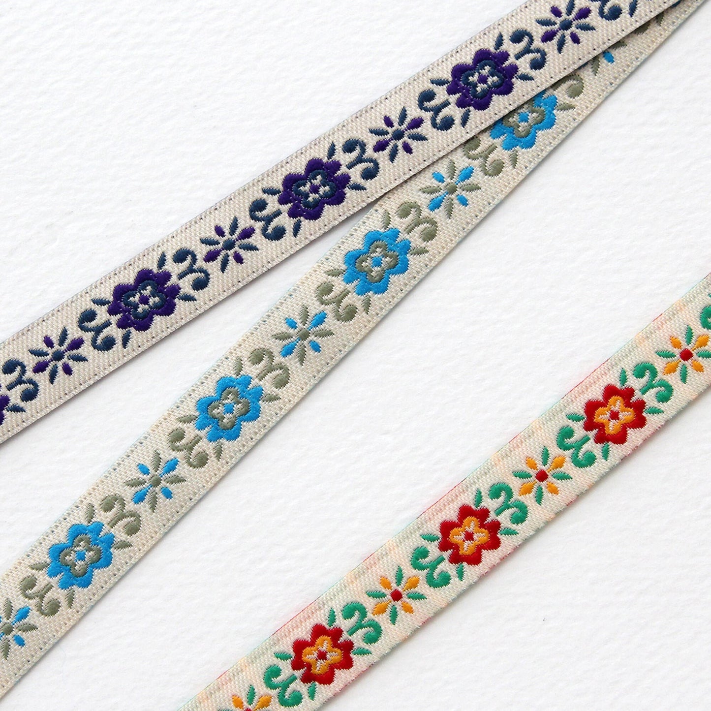 Jacquard Embroidered Ribbon Sewing Trim Craft Ribbon 0.47inch (1.2cm) x 5/10Yards