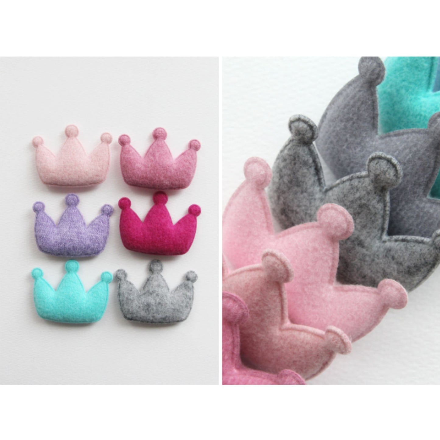 Crown Shape Padded Appliques, Haiclip Supplies 5pcs