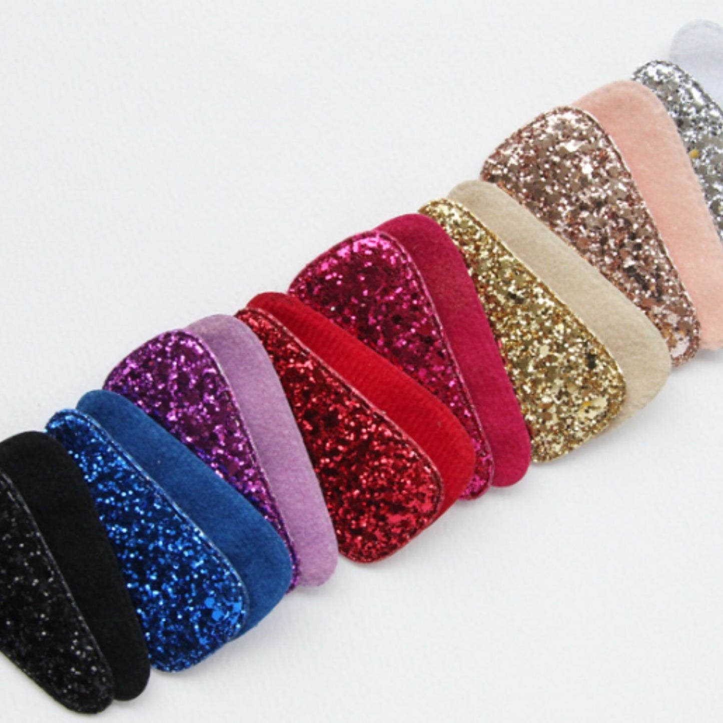 Glitter Hair Snap Clip Covers 10pcs