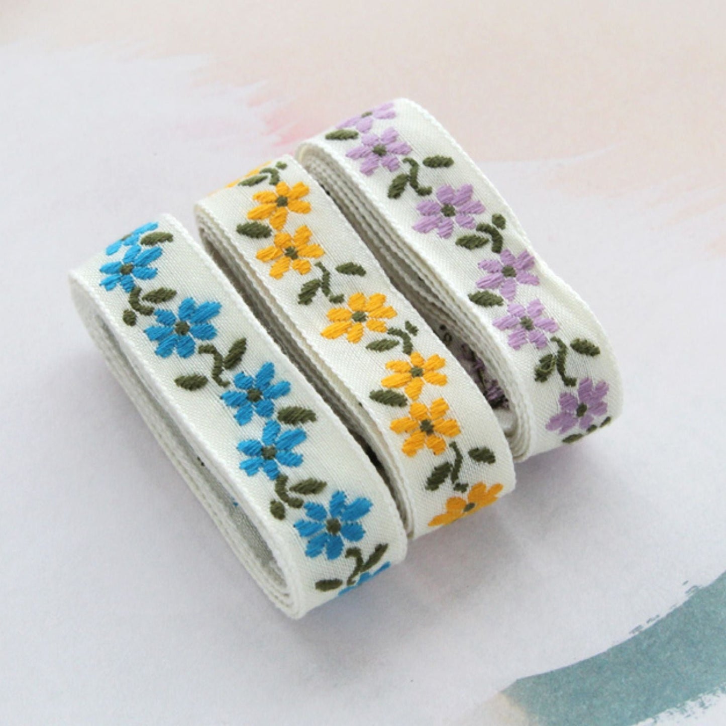 Blossom Weave Embroidered Craft Ribbon 2Yards