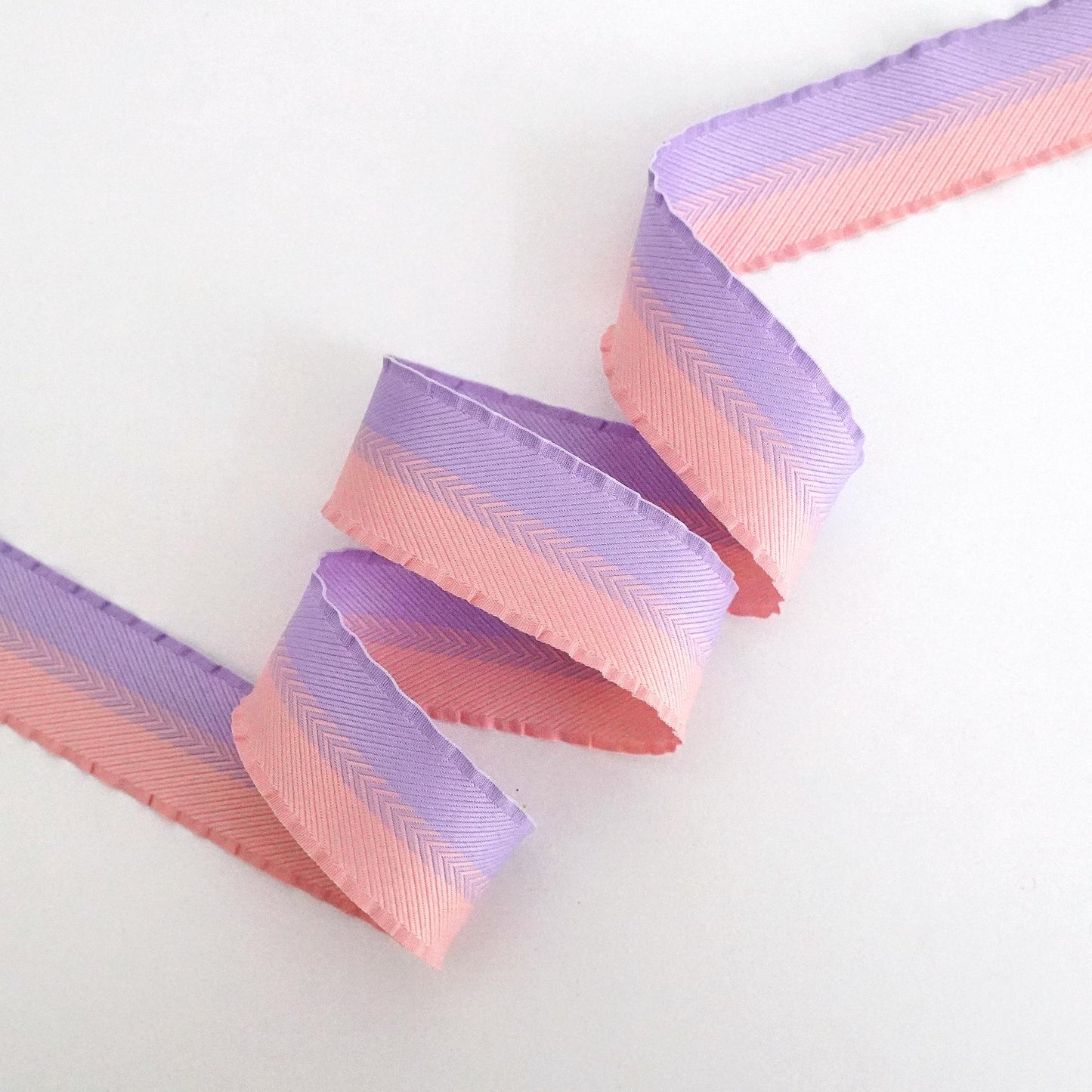 Pastel Frill-Edged Herringbone Ribbon (5/10Yards) Crafting, Gift Wrap, DIY Accessories