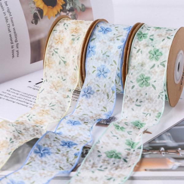 Pastel Floral Sheer Ribbon 1.57inch (4cm) 5/10Yards