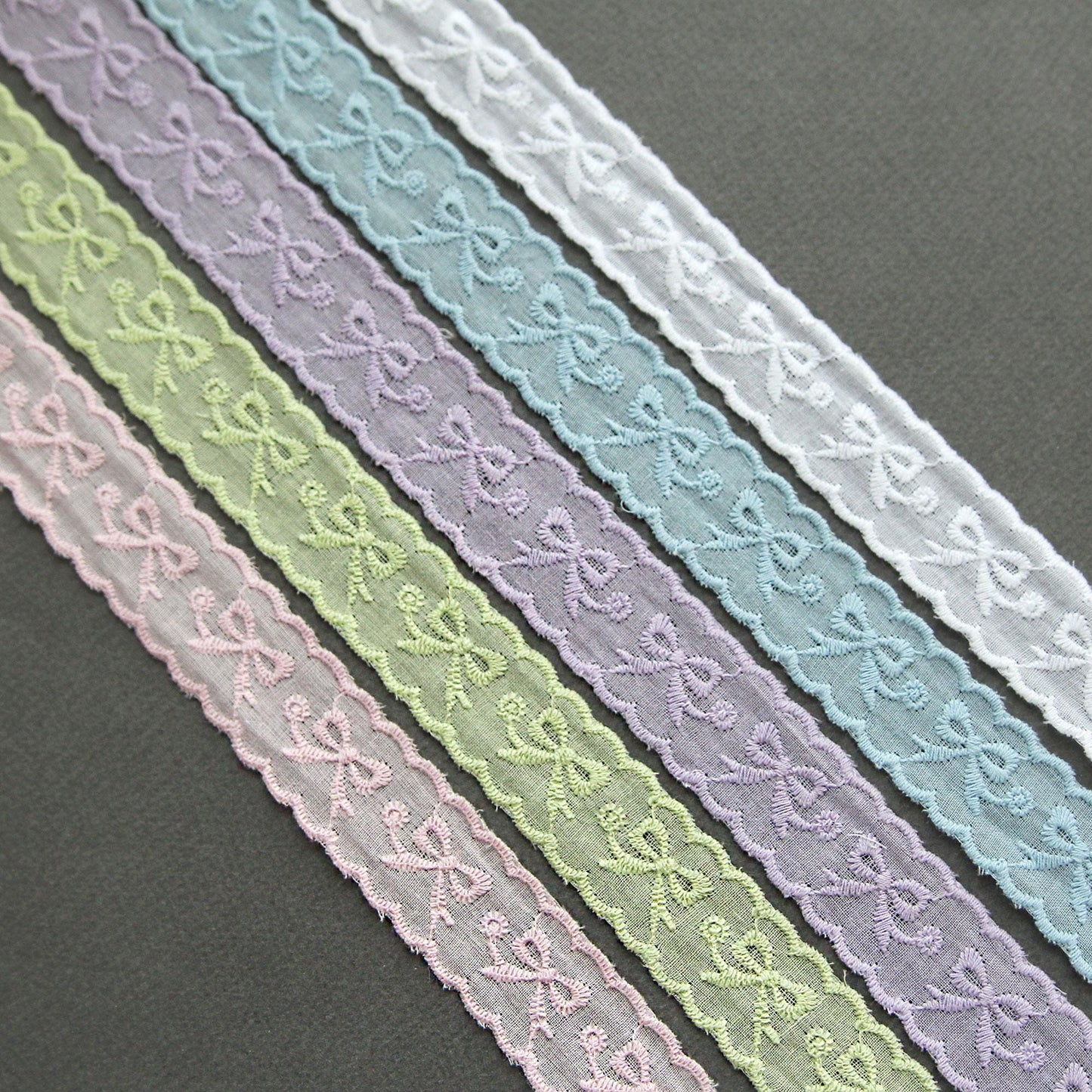 Ribbon Embroidered Punching Lace 0.98inch x 5Yards