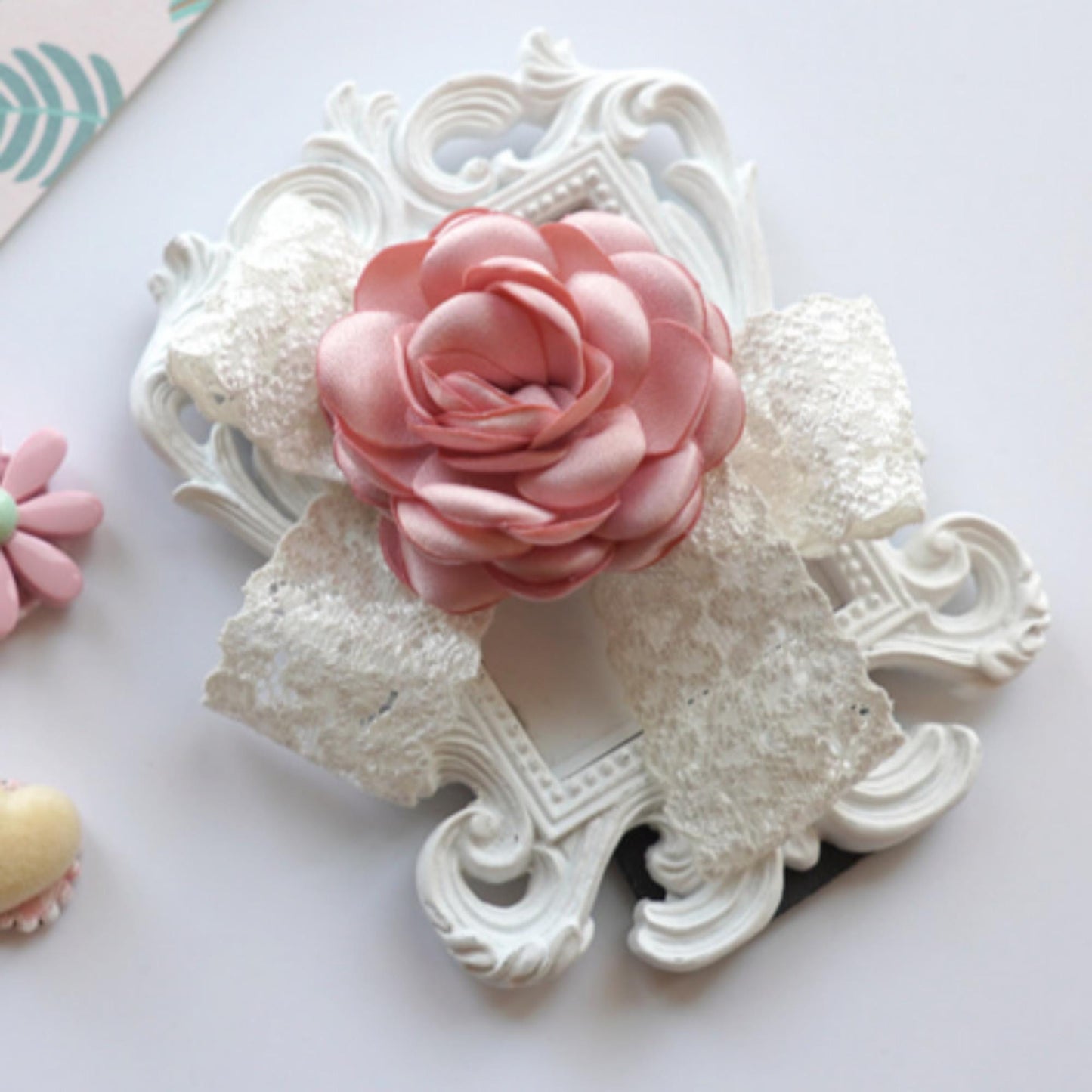 Elegant Satin Rose Corsage 2pcs