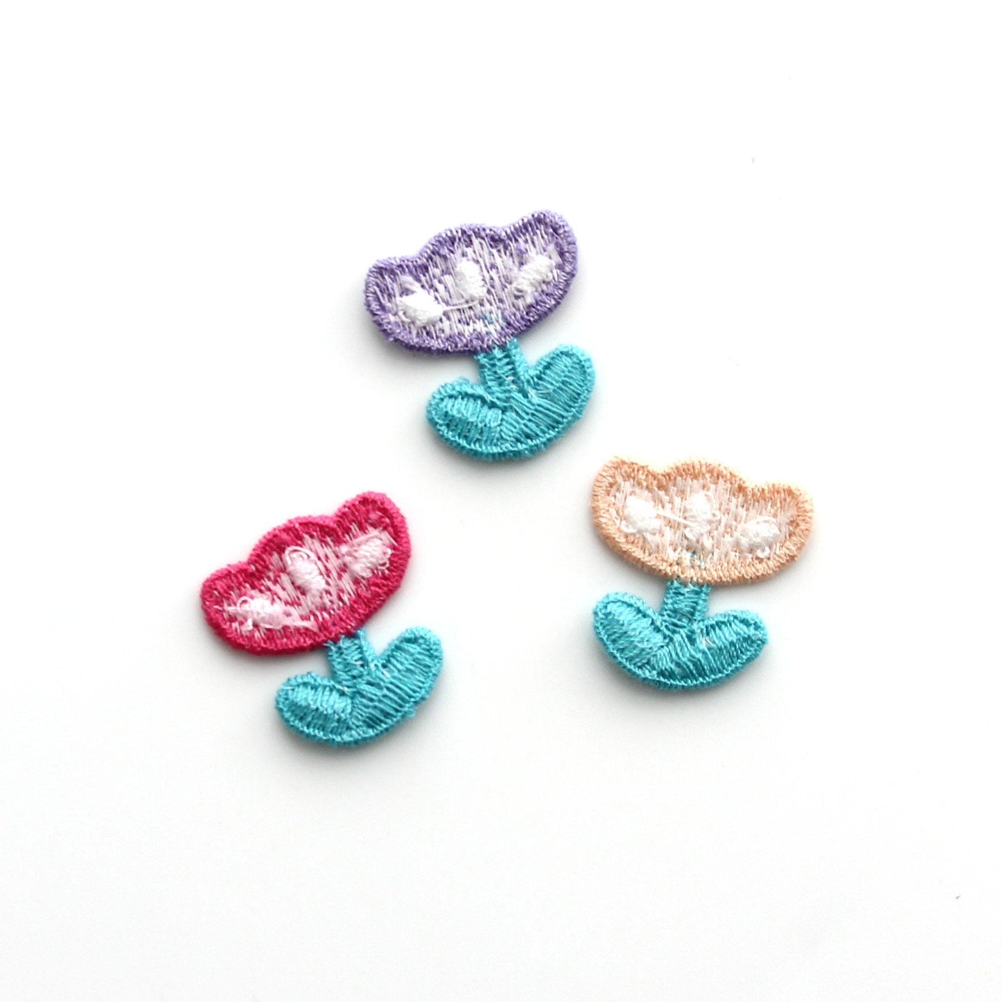 Cute Mini Tulip Embroidered Patch 4pcs