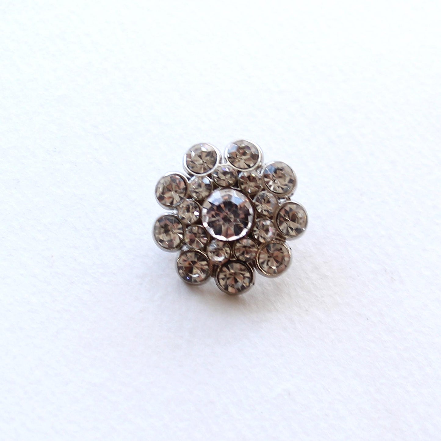 Clear Crystal Flower Button Embellishment, Pack of 4