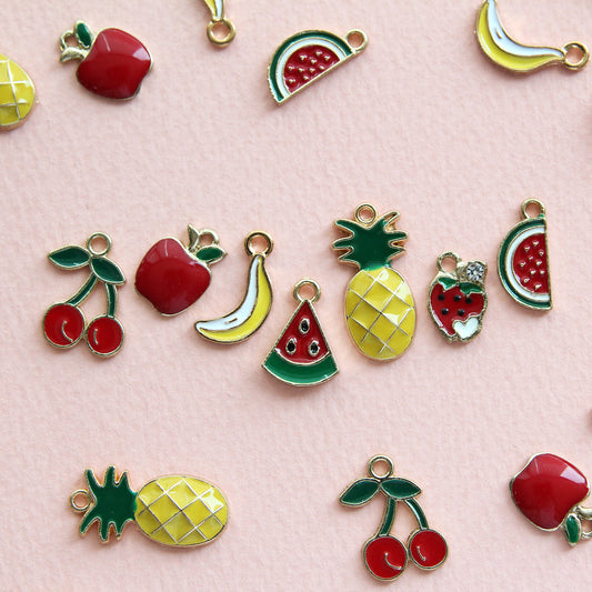 5pcs Enamel Fruit Charms[J524]