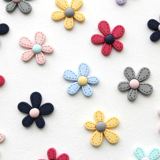 4pcs Resin Pastel Flower Flat Back Cabochons Embellishments [P293]