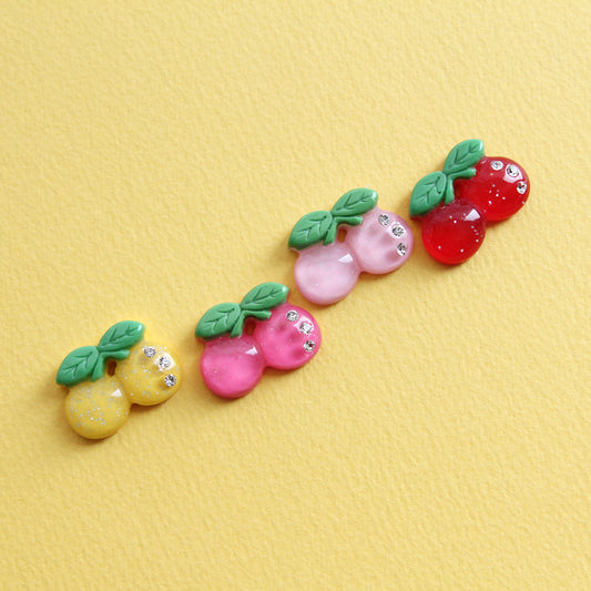 Cherry Cabochons, Hair Accessories, Embellishments 4/10pcs
