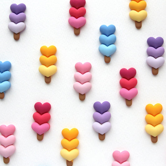 Resin 3Heart Flat Back Cabochons Embellishments 4/10/50pcs