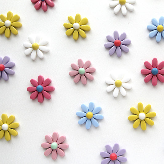 Daisy Flower Cabochons,Hair Accessories, Embellishment 4/10/50pcs