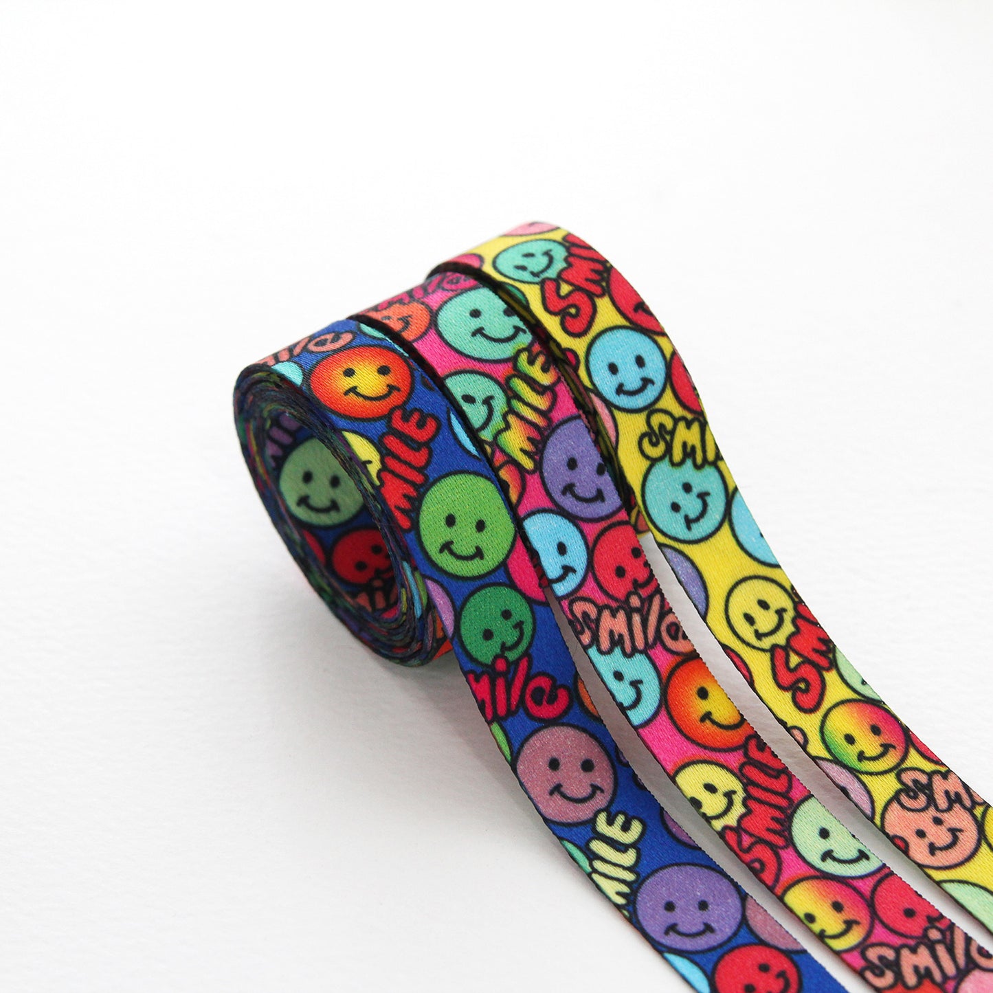 Colorful Smile Pattern Ribbon 0.51inch (1.3cm) x 2/5/10Yards