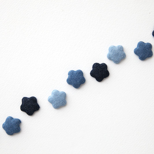 Star Shape Denim Covered Buttons, Metal Flatback 4/10pcs
