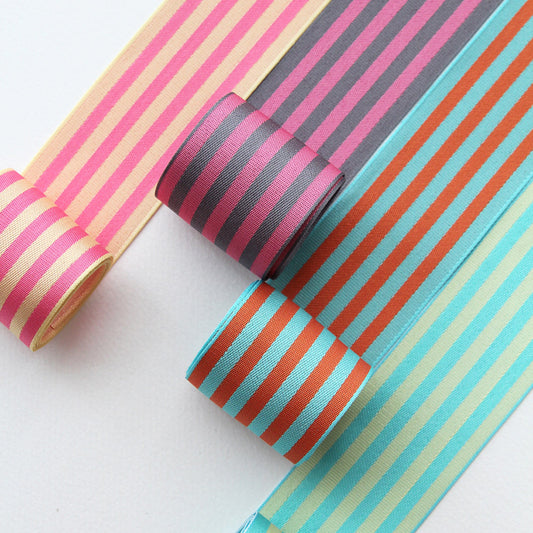 Striped Elegance Ribbon 0.98/1.57inch (2.5cm/4cm) x 2Yards