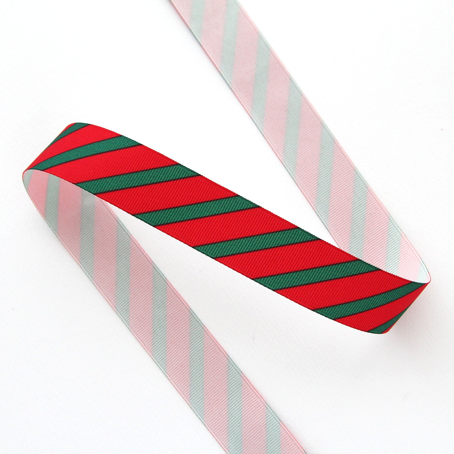 Diagonal Stripe Christmas Ribbon 2/5/10Yards