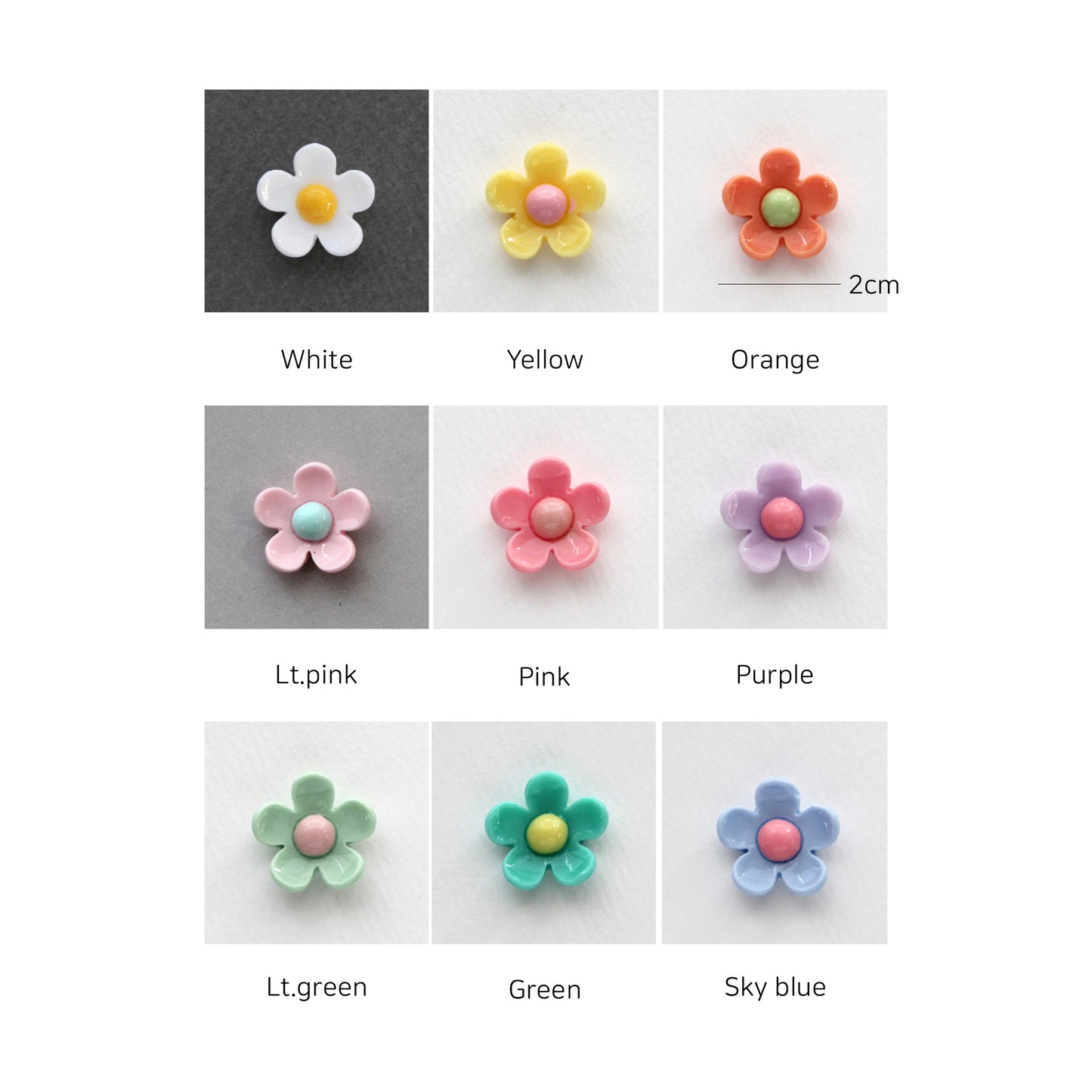 4/10pcs Pastel Acrylic Flower Deco Embellishments [P412]