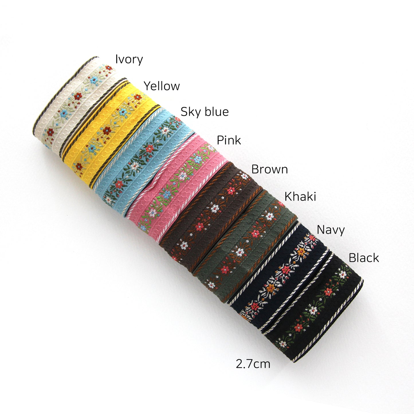 Floral Elegance Jacquard Ribbon 1.06inch (2.7cm) x 2/5/10Yards