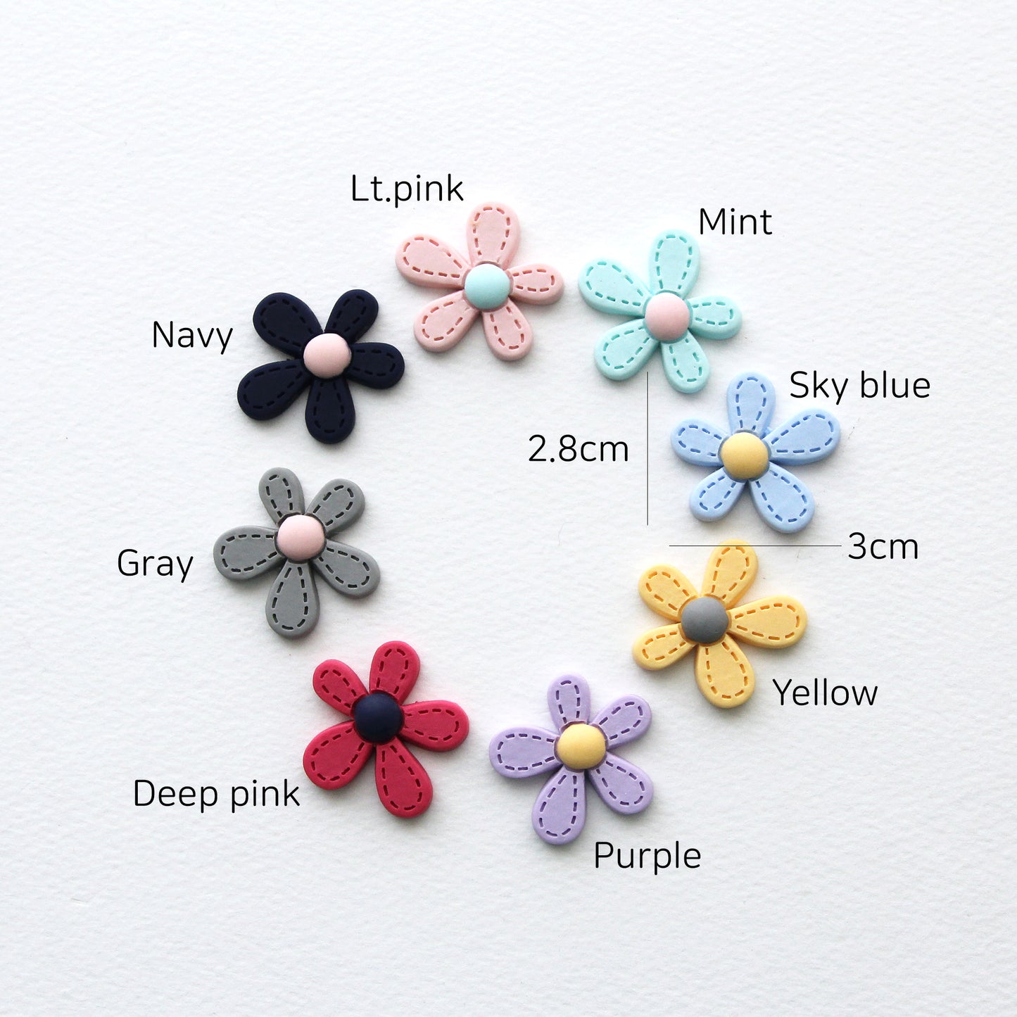 4pcs Resin Pastel Flower Flat Back Cabochons Embellishments [P293]