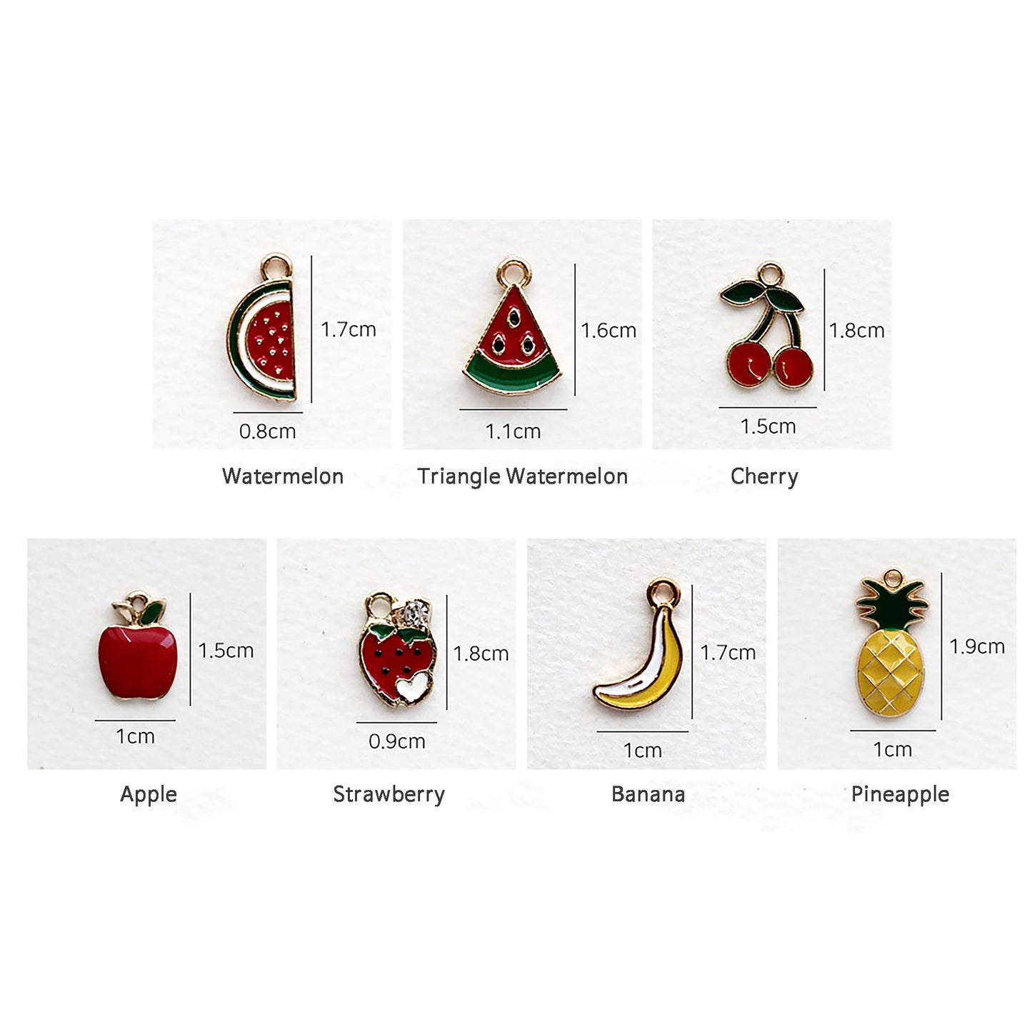 5pcs Enamel Fruit Charms[J524]
