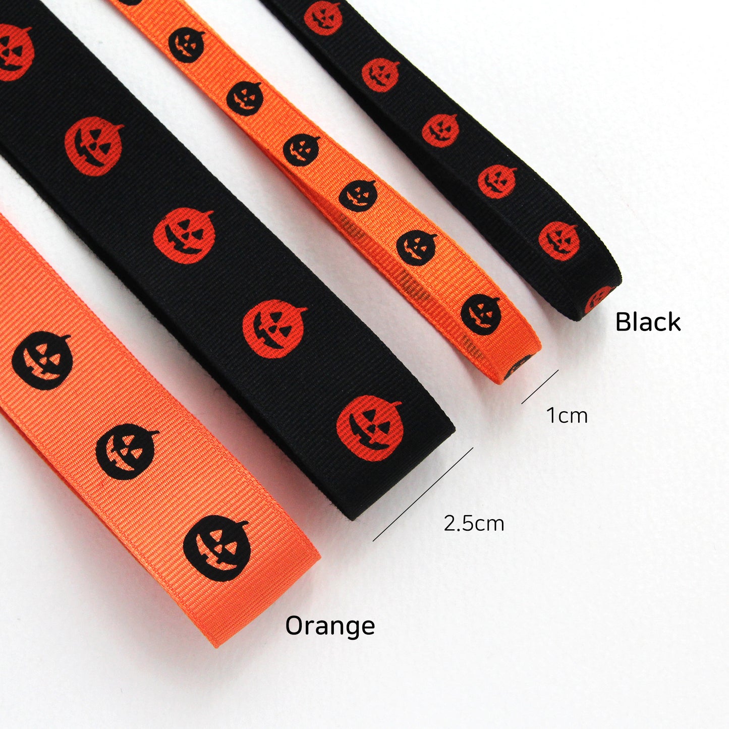 Halloween Pumpkin  Ribbon 0.39/0.98inch (1cm/2.5cm) x 2Yards