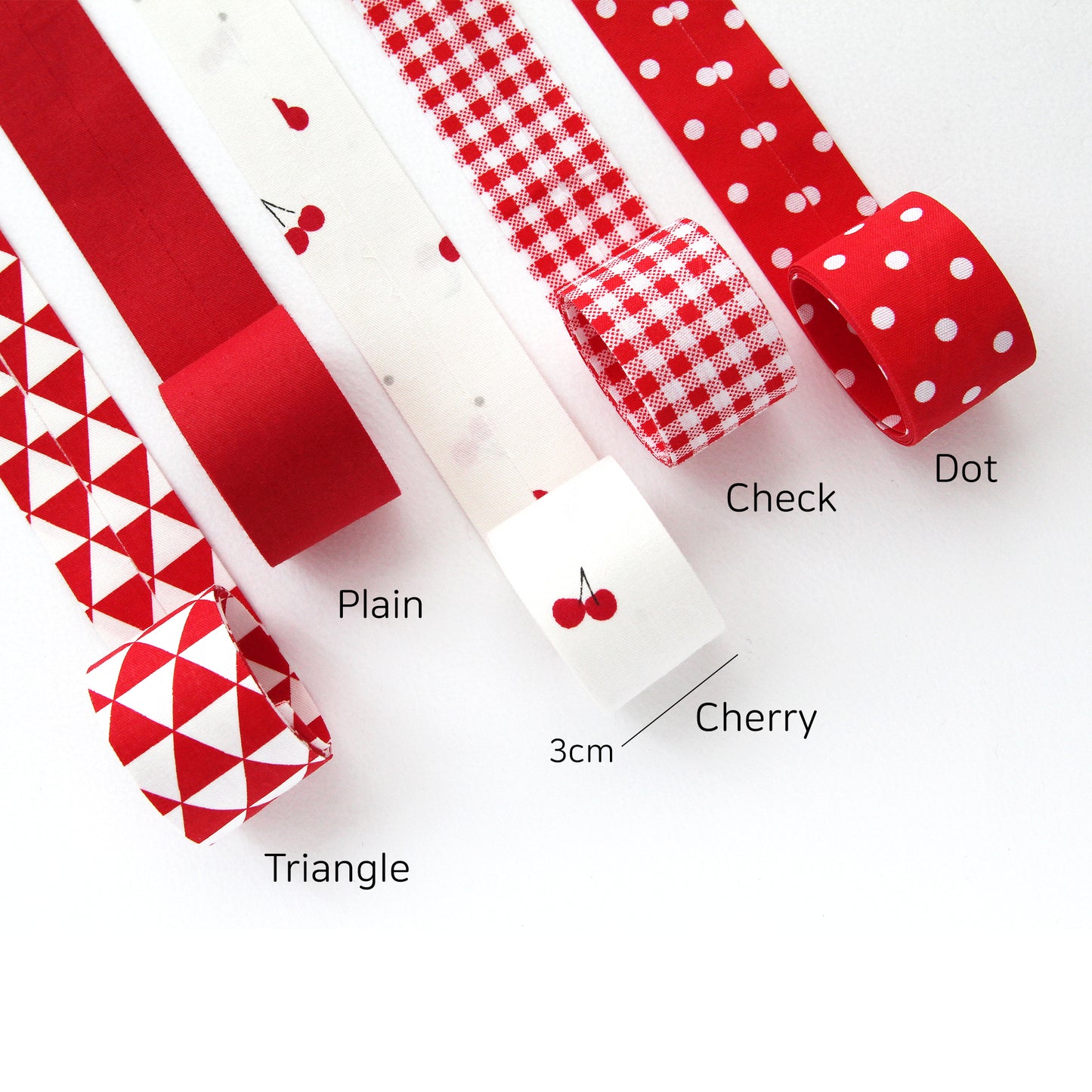 Red Pattern Fabric Ribbon 1.18inch(3cm)x 2/5/10Yards