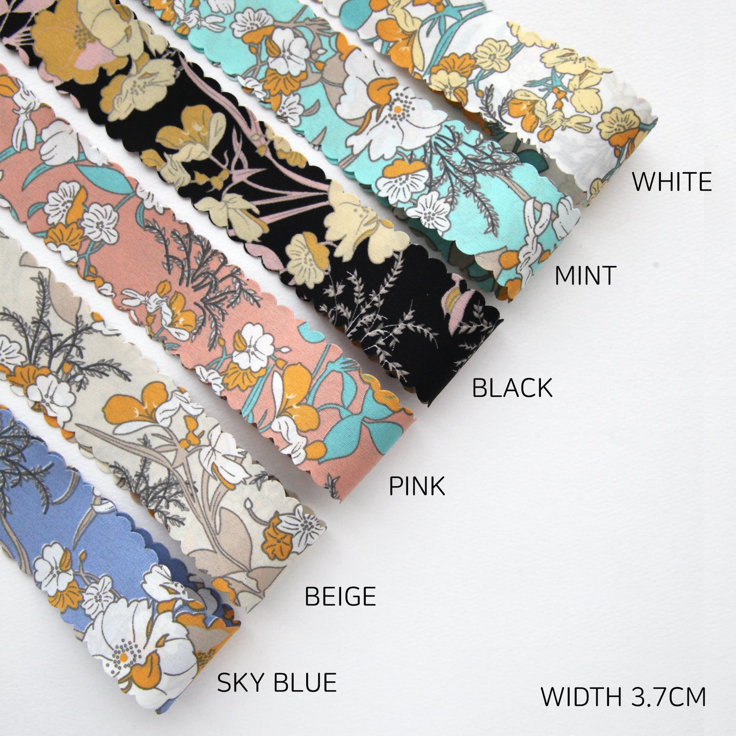 Wavy Flower Ribbon 1.45 Inch(3.7cm) x 2/5/10Yards