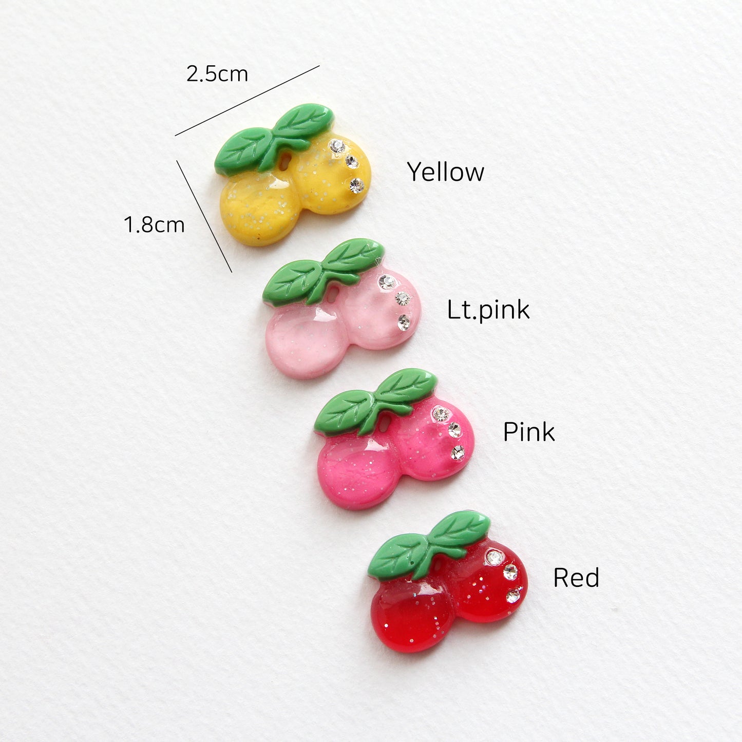 Cherry Cabochons, Hair Accessories, Embellishments 4/10pcs