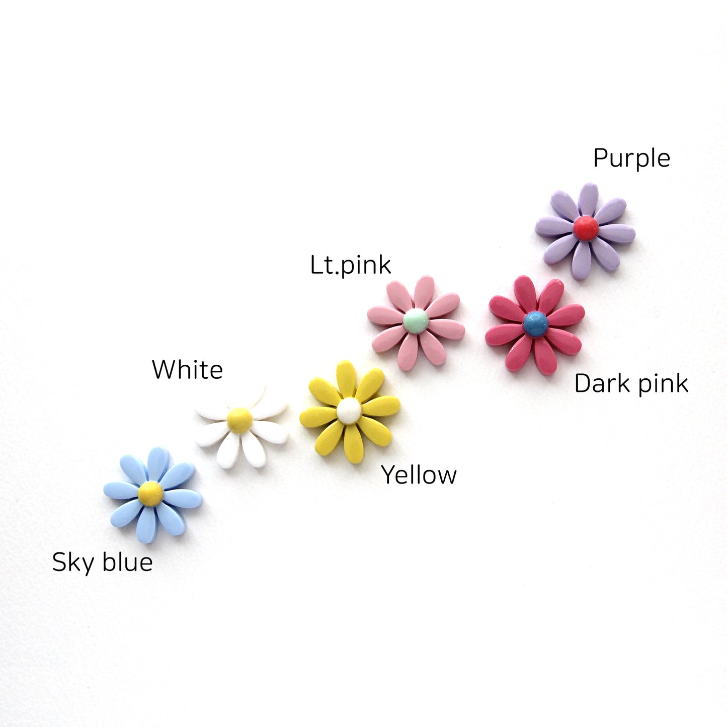 Daisy Flower Cabochons,Hair Accessories, Embellishment 4/10/50pcs