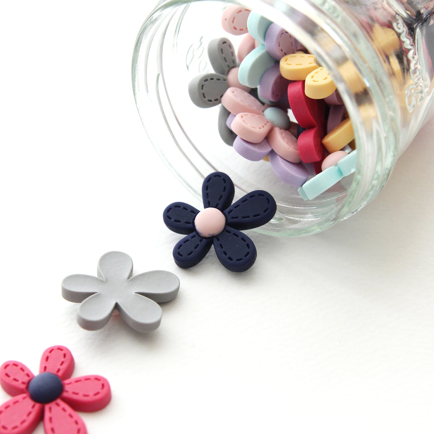 4pcs Resin Pastel Flower Flat Back Cabochons Embellishments [P293]