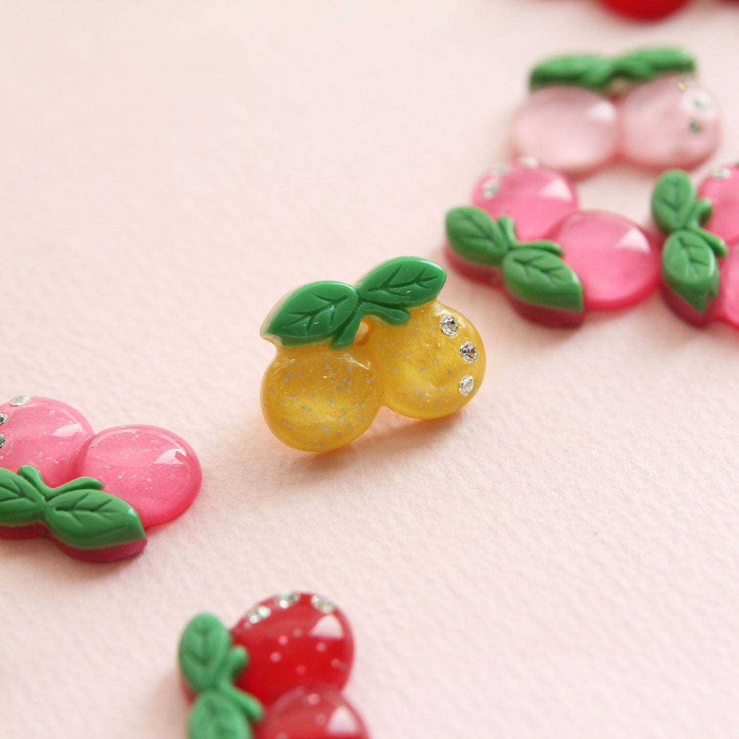Cherry Cabochons, Hair Accessories, Embellishments 4/10pcs