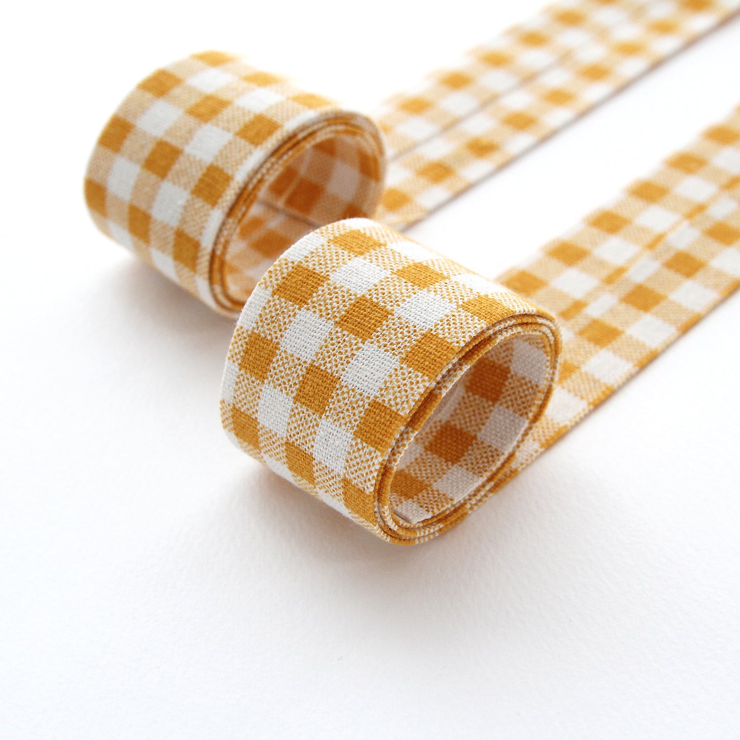 Yellow Check Fabric Ribbon 1.57inch (4cm) x 2/5/10Yards