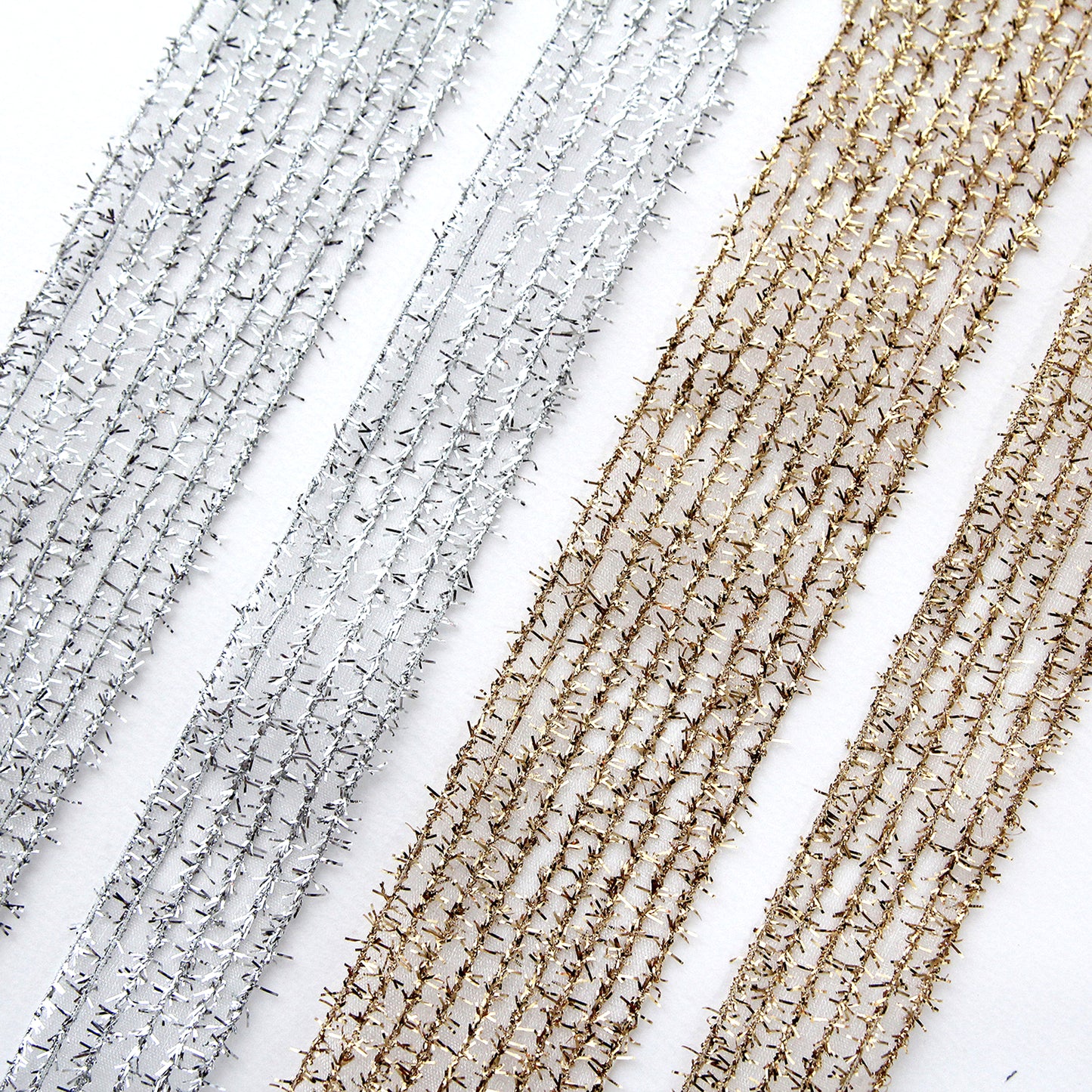 Glitter Stripe Ribbon 0.98/1.57inch (2.5cm/4cm) 2Yards