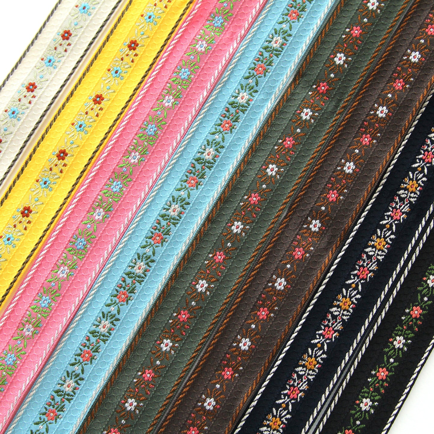 Floral Elegance Jacquard Ribbon 1.06inch (2.7cm) x 2/5/10Yards