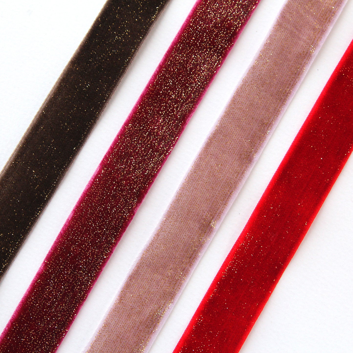 Velvet Ribbon with golden pearls 0.78inch (2cm)x 2/5/10Yards