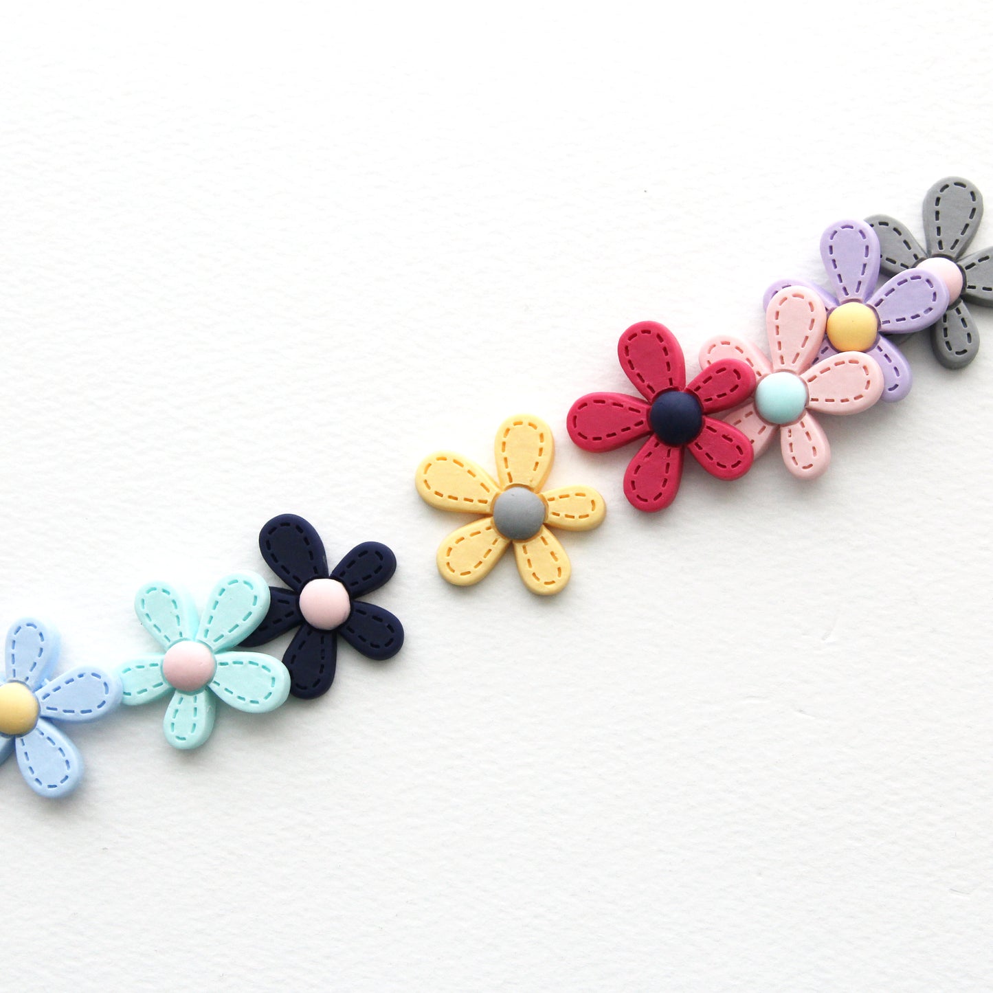 4pcs Resin Pastel Flower Flat Back Cabochons Embellishments [P293]