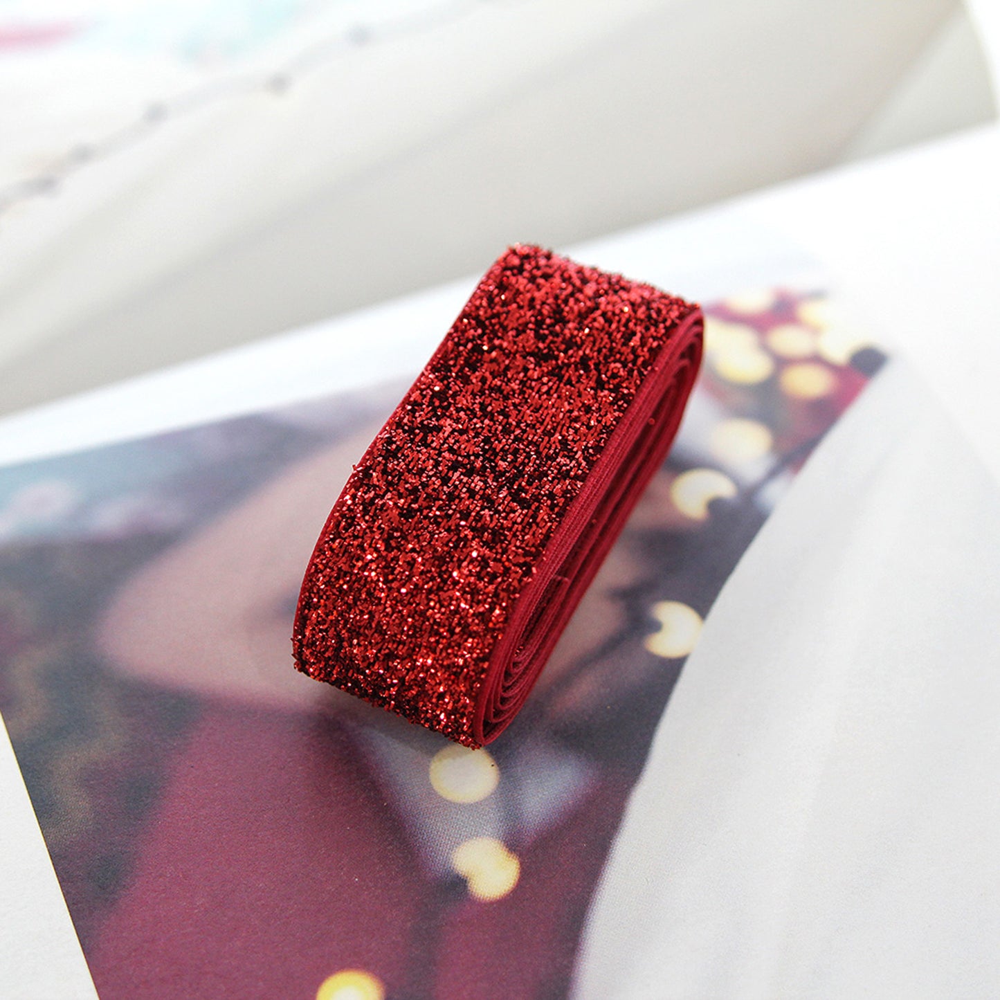 Red Metallic Velvet Ribbon 0.39/1inch (1cm/2.5cm) x 2/5/10Yards
