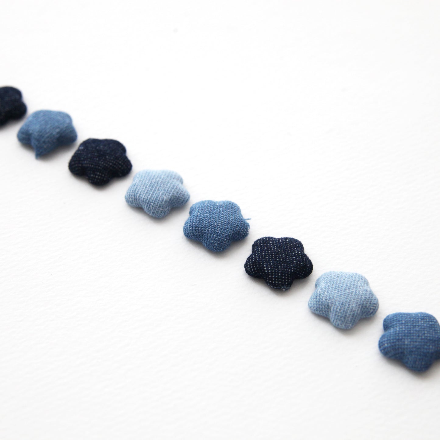 Star Shape Denim Covered Buttons, Metal Flatback 4/10pcs