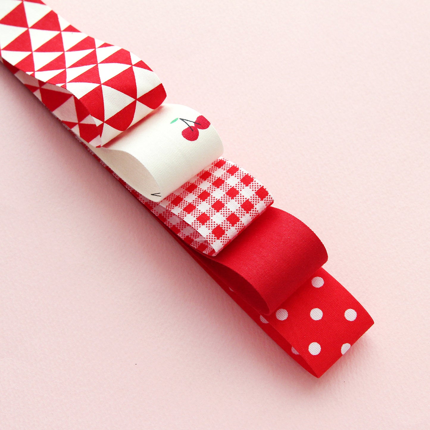 Red Pattern Fabric Ribbon 1.18inch(3cm)x 2/5/10Yards