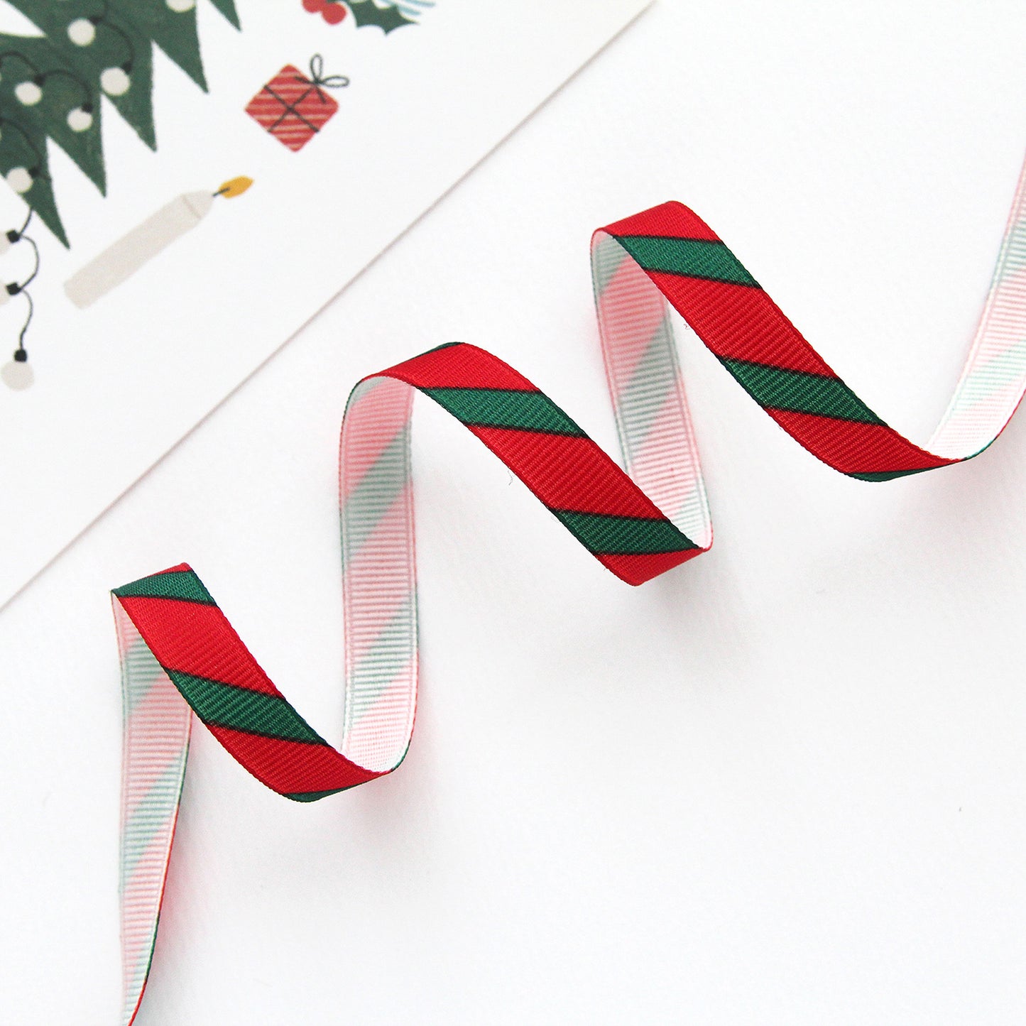 Diagonal Stripe Christmas Ribbon 2/5/10Yards