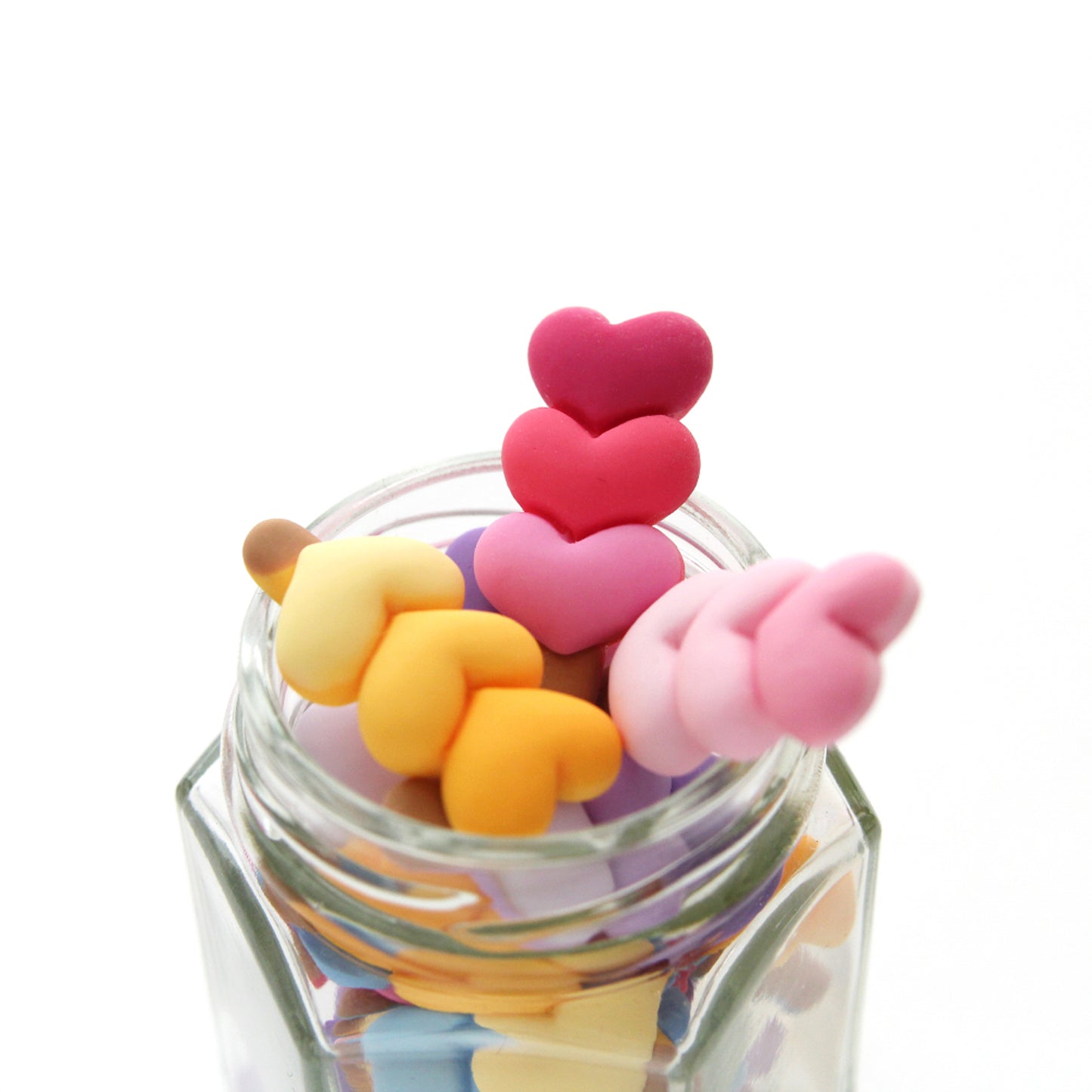 Resin 3Heart Flat Back Cabochons Embellishments 4/10/50pcs